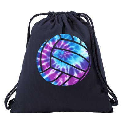 Volleyball Tie Dye Blue Purple Drawstring Bag