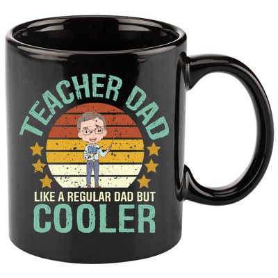 Vintage Teacher Dad Cool Dad Teacher Dad Essential Father Gift Father's Day 11oz C Handle Ceramic Mug