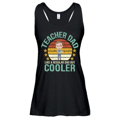 Vintage Teacher Dad Cool Dad Teacher Dad Essential Father Gift Father's Day Ladies Essential Flowy Tank