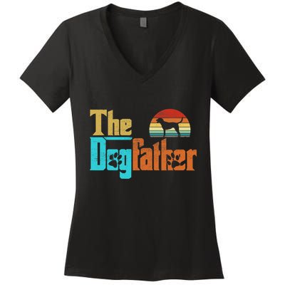 Vintage The Dogfather Goldador Dog Owner Women's V-Neck T-Shirt