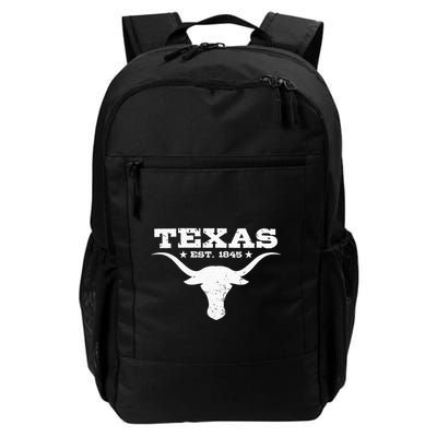 Vintage Texas Distressed Est. 1845 Longhorn Bull = Backpack