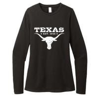 Vintage Texas Distressed Est. 1845 Longhorn Bull = Womens CVC Long Sleeve Shirt