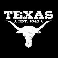 Vintage Texas Distressed Est. 1845 Longhorn Bull = Tie-Dye T-Shirt