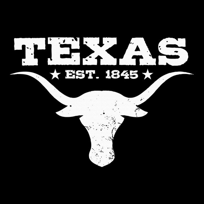 Vintage Texas Distressed Est. 1845 Longhorn Bull = Tie-Dye T-Shirt