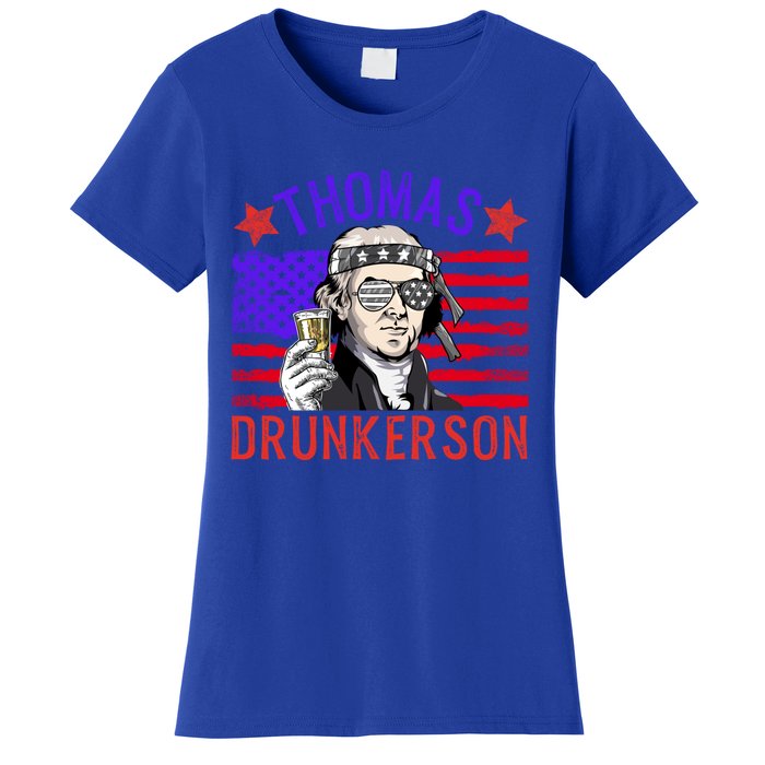 Vintage Thomas Drunkerson Patriotic 4th Of July Flag Funny Gift Women's T-Shirt