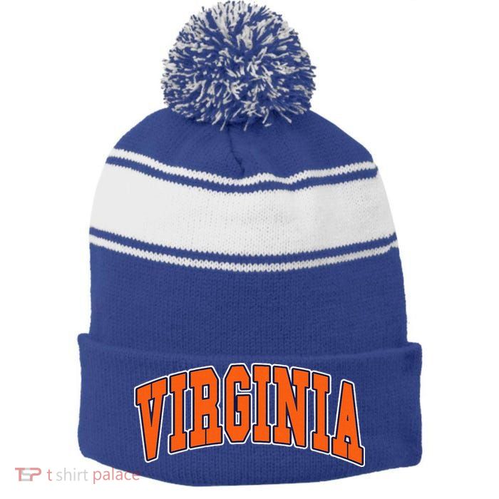 Virginia Throwback Design Classic Stripe Pom Pom Beanie