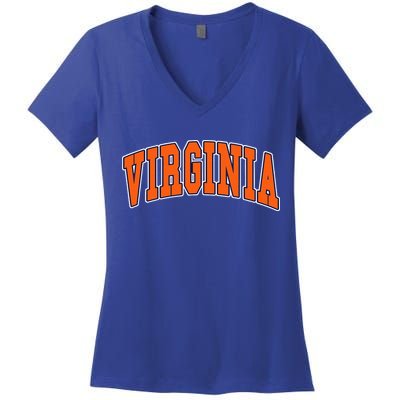 Virginia Throwback Design Classic Women's V-Neck T-Shirt