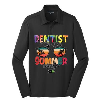 Vintage Tie Dye Dentist Off Duty Summer Vacay Mode On Meaningful Gift Silk Touch Performance Long Sleeve Polo