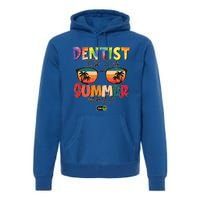 Vintage Tie Dye Dentist Off Duty Summer Vacay Mode On Meaningful Gift Premium Hoodie