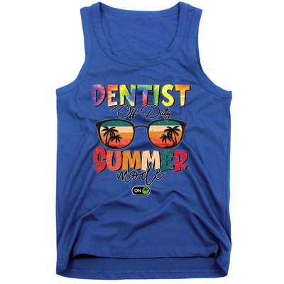 Vintage Tie Dye Dentist Off Duty Summer Vacay Mode On Meaningful Gift Tank Top