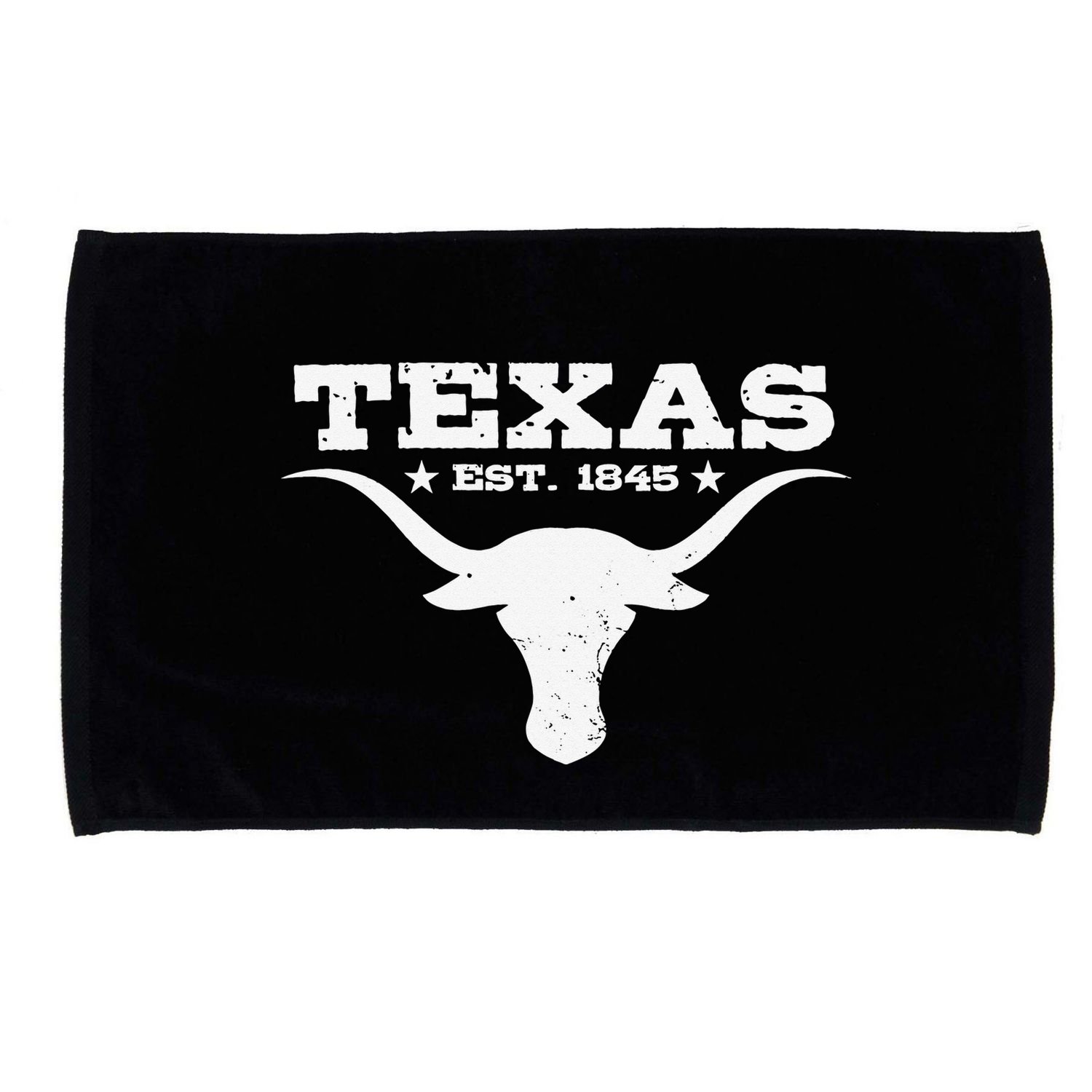 Vintage Texas Distressed Est. 1845 Longhorn Bull Microfiber Hand Towel