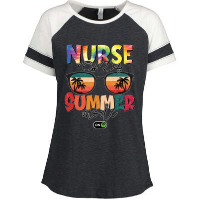 Vintage Tie Dye Nurse Off Duty Summer Vacay Mode On Meaningful Gift Enza Ladies Jersey Colorblock Tee