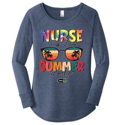 Vintage Tie Dye Nurse Off Duty Summer Vacay Mode On Meaningful Gift Women's Perfect Tri Tunic Long Sleeve Shirt