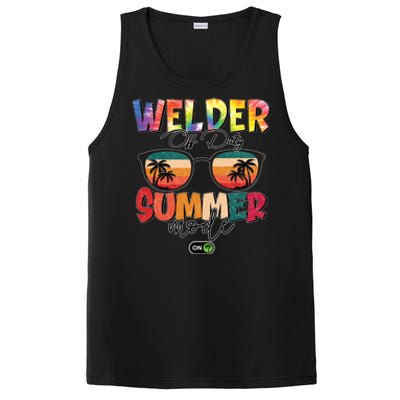 Vintage Tie Dye Welder Off Duty Summer Vacay Mode On Gift PosiCharge Competitor Tank