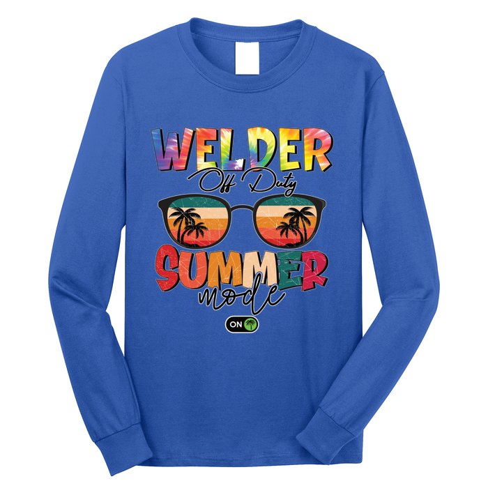 Vintage Tie Dye Welder Off Duty Summer Vacay Mode On Gift Long Sleeve Shirt