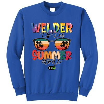 Vintage Tie Dye Welder Off Duty Summer Vacay Mode On Gift Sweatshirt