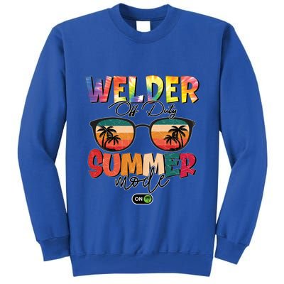 Vintage Tie Dye Welder Off Duty Summer Vacay Mode On Gift Tall Sweatshirt