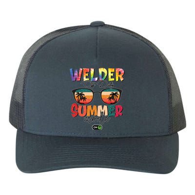 Vintage Tie Dye Welder Off Duty Summer Vacay Mode On Gift Yupoong Adult 5-Panel Trucker Hat