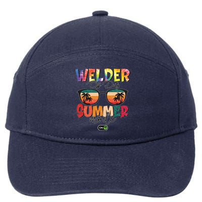 Vintage Tie Dye Welder Off Duty Summer Vacay Mode On Gift 7-Panel Snapback Hat