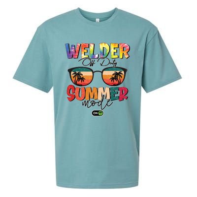 Vintage Tie Dye Welder Off Duty Summer Vacay Mode On Gift Sueded Cloud Jersey T-Shirt