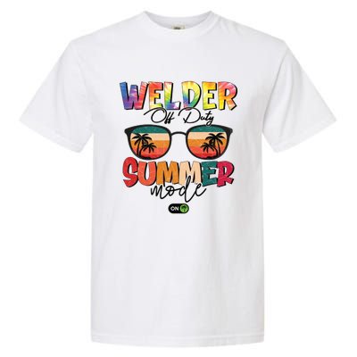 Vintage Tie Dye Welder Off Duty Summer Vacay Mode On Gift Garment-Dyed Heavyweight T-Shirt