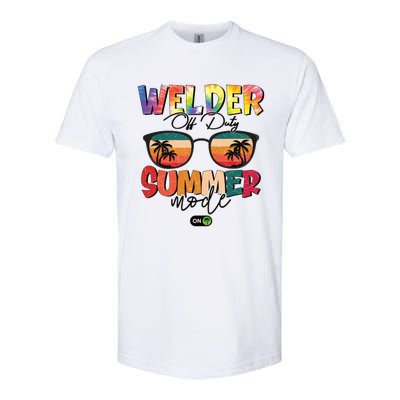 Vintage Tie Dye Welder Off Duty Summer Vacay Mode On Gift Softstyle CVC T-Shirt