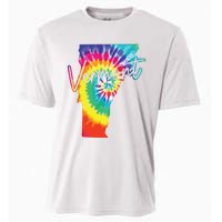 Vermont Tie Dye State Map Pride Hippie Vintage Retro Cooling Performance Crew T-Shirt