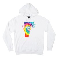 Vermont Tie Dye State Map Pride Hippie Vintage Retro Hoodie