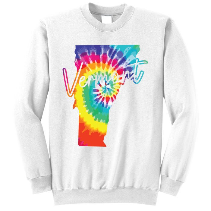 Vermont Tie Dye State Map Pride Hippie Vintage Retro Sweatshirt