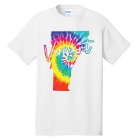 Vermont Tie Dye State Map Pride Hippie Vintage Retro Tall T-Shirt