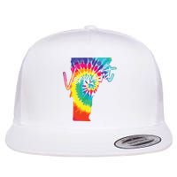 Vermont Tie Dye State Map Pride Hippie Vintage Retro Flat Bill Trucker Hat