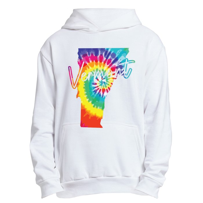 Vermont Tie Dye State Map Pride Hippie Vintage Retro Urban Pullover Hoodie