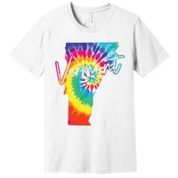 Vermont Tie Dye State Map Pride Hippie Vintage Retro Premium T-Shirt