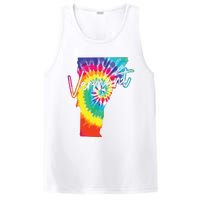 Vermont Tie Dye State Map Pride Hippie Vintage Retro PosiCharge Competitor Tank