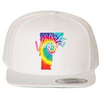 Vermont Tie Dye State Map Pride Hippie Vintage Retro Wool Snapback Cap