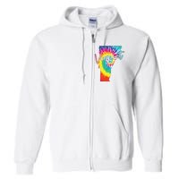 Vermont Tie Dye State Map Pride Hippie Vintage Retro Full Zip Hoodie