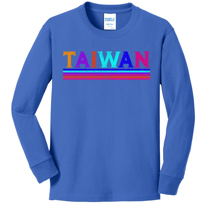 Vintage Taiwan Design For Taiwanese Taipei Lover Traveler Cute Gift Kids Long Sleeve Shirt