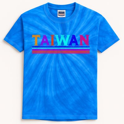 Vintage Taiwan Design For Taiwanese Taipei Lover Traveler Cute Gift Kids Tie-Dye T-Shirt