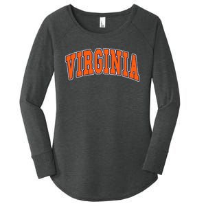 Virginia Throwback Design Classic Women's Perfect Tri Tunic Long Sleeve Shirt