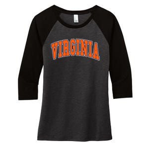 Virginia Throwback Design Classic Women's Tri-Blend 3/4-Sleeve Raglan Shirt