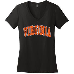 Virginia Throwback Design Classic Women's V-Neck T-Shirt