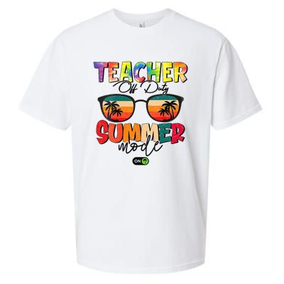 Vintage Tie Dye Teacher Off Duty Last Day Of School Summer Sueded Cloud Jersey T-Shirt