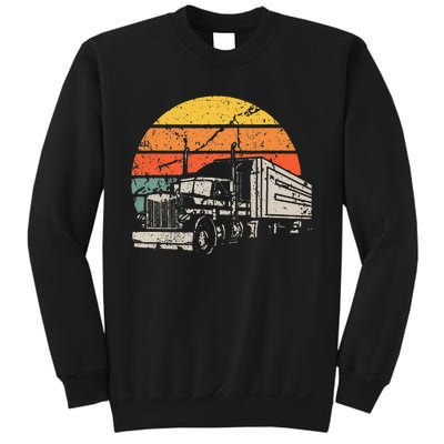 Vintage Truck Driver Gift Retro Sun Driving Trucker Sweatshirt