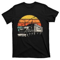 Vintage Truck Driver Gift Retro Sun Driving Trucker T-Shirt