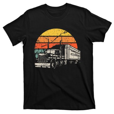 Vintage Truck Driver Gift Retro Sun Driving Trucker T-Shirt