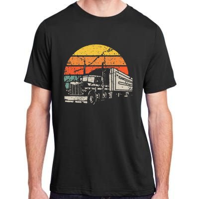 Vintage Truck Driver Gift Retro Sun Driving Trucker Adult ChromaSoft Performance T-Shirt