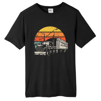 Vintage Truck Driver Gift Retro Sun Driving Trucker Tall Fusion ChromaSoft Performance T-Shirt