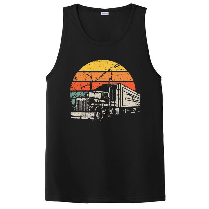 Vintage Truck Driver Gift Retro Sun Driving Trucker PosiCharge Competitor Tank