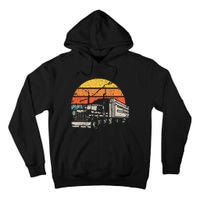 Vintage Truck Driver Gift Retro Sun Driving Trucker Tall Hoodie