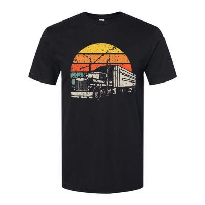 Vintage Truck Driver Gift Retro Sun Driving Trucker Softstyle® CVC T-Shirt